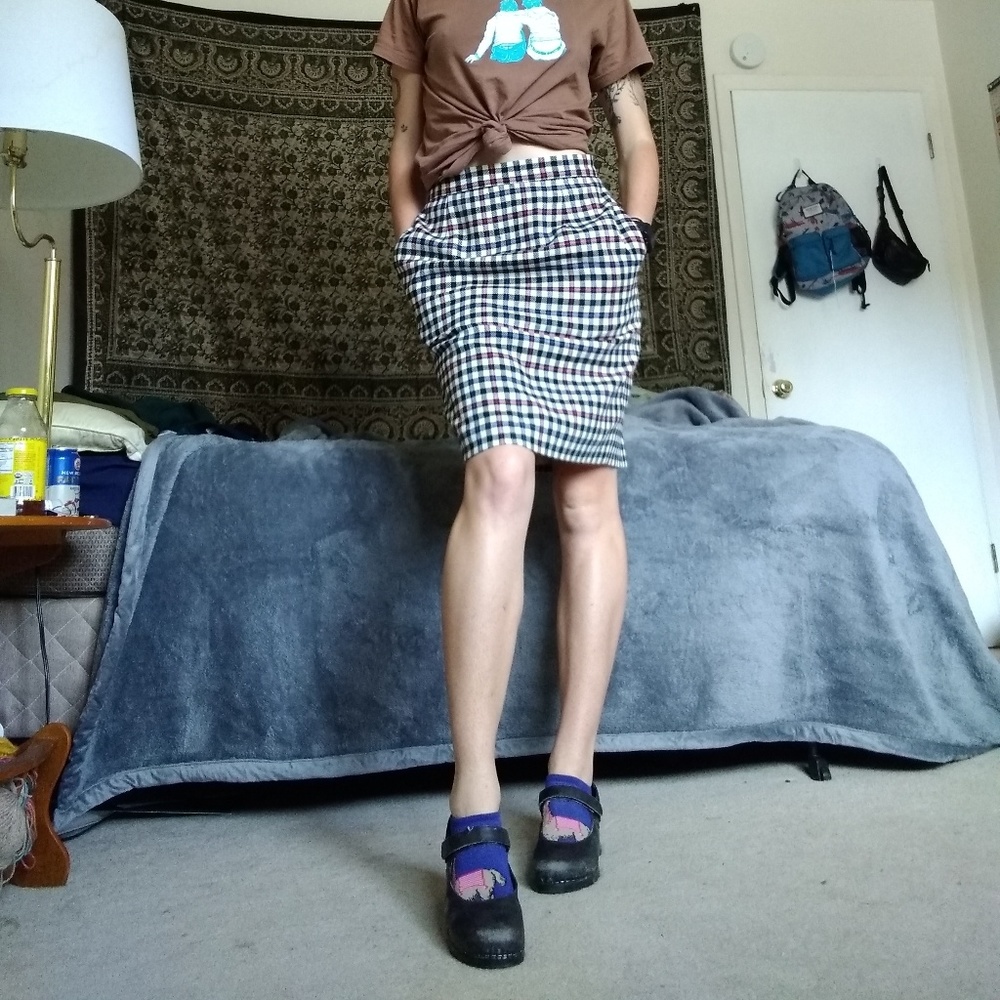 Talbots WOOL plaid skirt